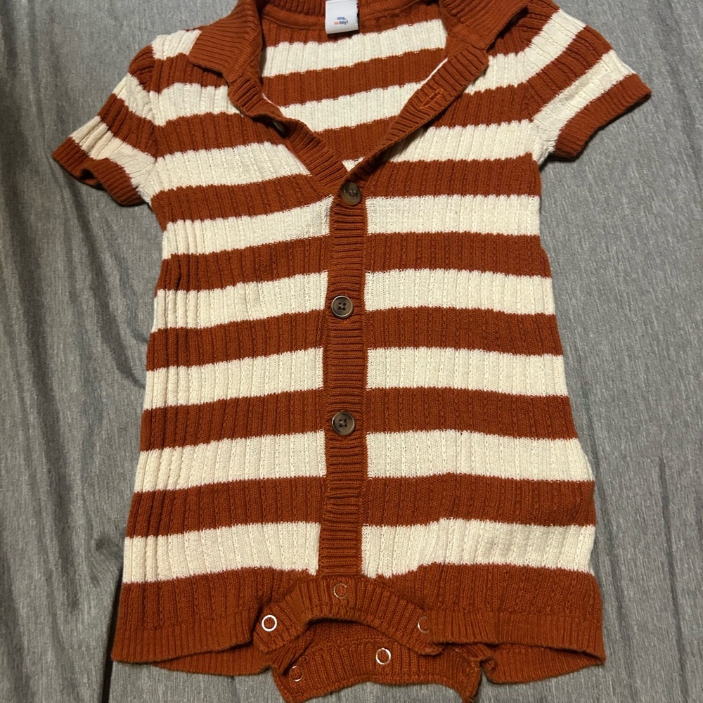 SOLD!! Old Navy Brown and Cream Striped Bodysuit